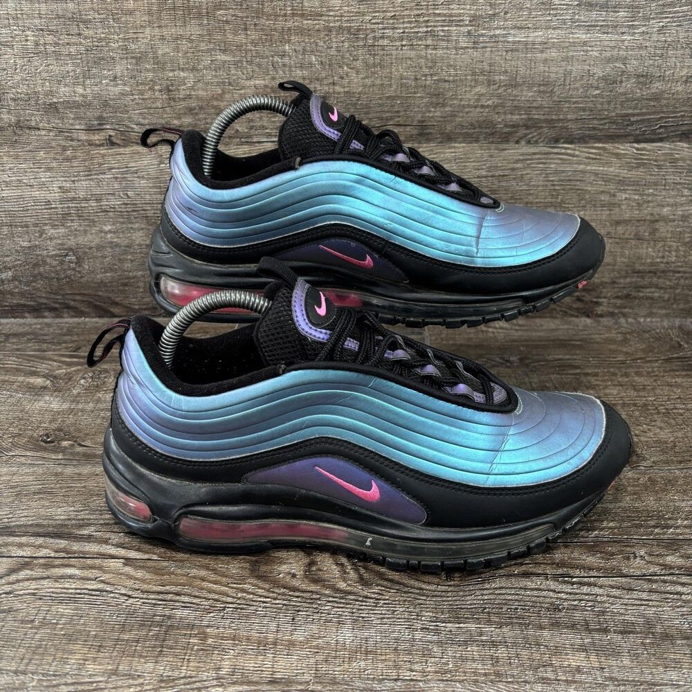 Nike Air Max 97 LX Throwback Shoes Men's 9 Blue Black Pink Hyper Jade AV1165-001